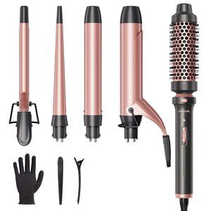 Wavytalk 5 in 1 Curling Iron Set with Curling Brush